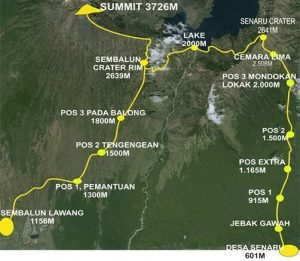 jalur trekking rinjani rinjani 5d4n via senaru lombok